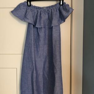Crew Cuts Linen Off-the-Shoulder Girls Dress